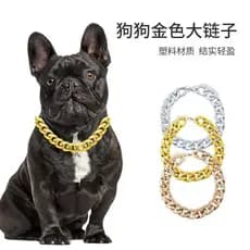 Coleira de cachorro grande corrente de ouro não desbotada buldogue francês pequeno médio tamanho cão bulldog colar jóias