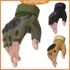 Globetrotter Luvas táticas de meio dedo masculino de alta qualidade