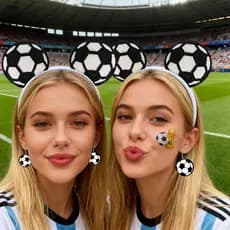 [Estoque pronto] 2026 Meijiamo Copa do Mundo Fan Supplies Tiara Brincos Tatuagem Adesivos Conjunto de três peças Futebol