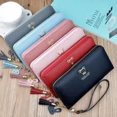 Simples urso longo clipe longo menina carteira carteira carteira feminina bolsa carteira feminina longa versão coreana m