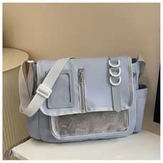 Bolsa Itabag Nylon Transparente Escolar Japonesa Transversal Patchwork Kawaii Faculdade 2026