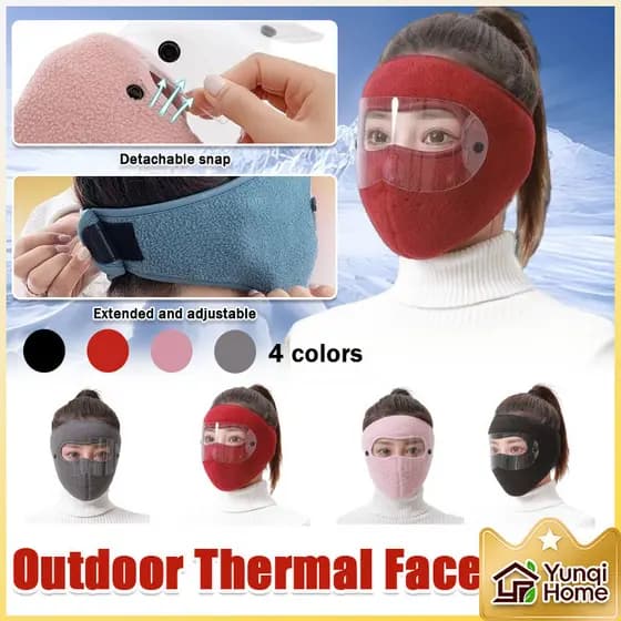 Máscara Térmica Facial para Atividades ao Ar Livre Máscara de Ciclismo de Inverno à Prova de Vento Destacável