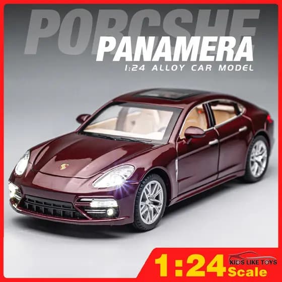 Klt 1: 24 Balança Porsche Paramera Alloy car Modelo Porsche Paramera Carro de liga leve e efeito sonoro Brinquedos para