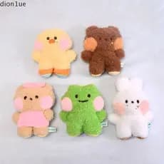 DION1UE Chaveiro De Pelúcia De Urso De Pão , Cabeça Amarelo Frango Sapo Animal 10 Cm
