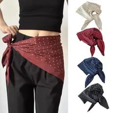 Lenço De Seda Triangular Roupas Decoração Ponto Padrão Moda Doce Feminino