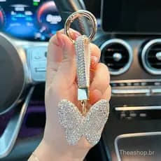 Chaveiro Borboleta Completo Com Diamante Carro Moda Feminina Pingente Personalidade Simples YUK3