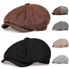 Masculino Casual Newsboy Chapéu Primavera Outono Retro Boina Chapéus Selvagens Casuais Unisex Selvagem Octogonal Boné Pa
