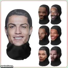 Máscara Facial 3D de Balaclava de Ronaldo, Estrela do Futebol, Brincadeira de Papéis, Celebridade, Halloween-newleafjo