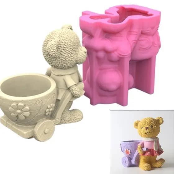Molde Silicone * Para Vasos Flores , Moldes Resina Epóxi Cimento E Concreto