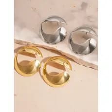 brincos feminino cartelas de brincos feminino ☟Exagerado estilo europeu americano Irregular oco brincos de Metal feminin