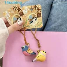 SUBING Pingente De Pássaro , Chaveiro De Escultura De Desenho Animado De Pardal Mini Noiva De Simulação Fofa