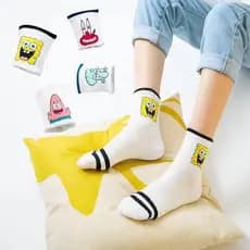 Bob Esponja Calça Quadrada Série Cartoon E Meias Esportivas Engraçadas De Algodão Masculinas Femininas