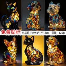 Lâmpada De Gato-Concha Pé Grande Nova Estátua De Resina Enfeites De LED