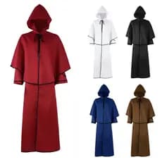 Halloween Medieval 5 cores capa com capuz guia Robe assistente morte manto fantasia europeia americana