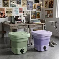 Mini Máquina De Lavar 11L Balde Roupas Portátil Dobrável Lavadora Econômica Bivolt Inteligente Frete Grátis Sp