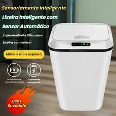 Lixeira Grande 16L Inteligente Com Sensor Movimento Automático Cesto De Lixo Luxo Banheiro Quarto Top