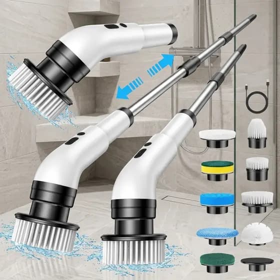 Escova De Limpeza Eletrica 9 Em 1 Recarregavel Com Cabo Extensor