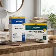 Kit Suplemento Lavitan Cabelo e Barba + A-Z Original 60 Cápsulas Cada Nutrição Completa Praticidade