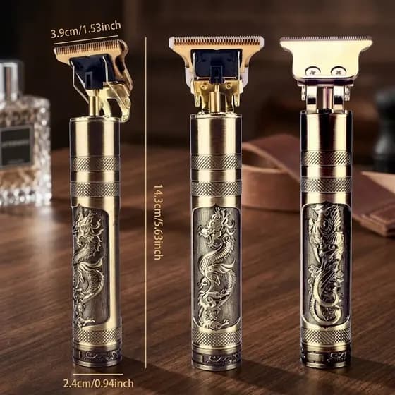 Aparador De Barba Profissional Lamina T Maquina Acabamento Pezinho Cabelo Dragao Barbeador Eletrico Não Puxa Pelo