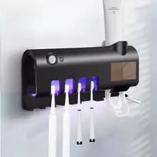 Suporte Para Escovas De Dentes Com Luz UV Antibacteriano Organizador Banheiro Inteligente