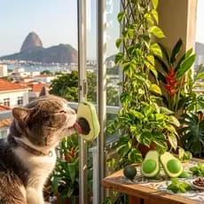 Brinquedo Para Gato Kawaii Abacate Com Catnip Lambe Lambe Decoração E Lazer Premium