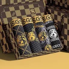 G GD Cueca boxer masculina de seda gelada, cueca boxer esportiva juvenil de malha respirável GDAD 4 peças, caixa de pres