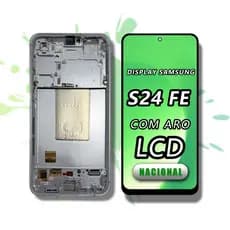 Tela Samsung S24 FE Com Moldura LCD Alta Qualidade Estoque Nacional Pronta Entrega Reparo Celular Branco