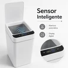 12L Lixeira Inteligente com Sensor de Movimento Display Digital Balde Interno Removível Lixeira Automática