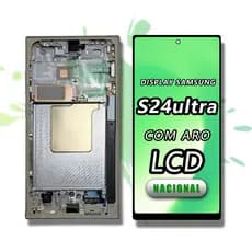 Frontal Tela Display para Samsung S24 ULTRA/S928 Original Com Aro Dourado