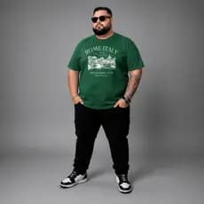 Camiseta Plus Size Masculino Estampado Rome Italy Blusa Academia Treino 100% Algodão