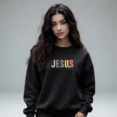 Moletom Feminino Careca Cristão Estampado Jesus Minimalista Blusa De Frio 100% Algodão