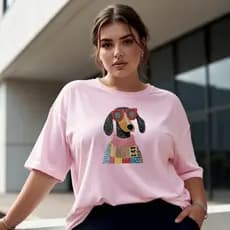 Camiseta Plus Size Feminino Estampado Cachorro FoFo Blusa Academia Treino 100% Algodão