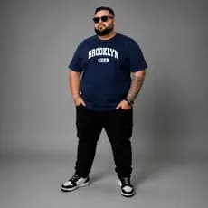 Camiseta Plus Size Masculino Estampado Brooklyn Blusa Academia Treino 100% Algodão