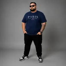 Camiseta Plus Size Masculino Estampado Paris France Blusa Academia Treino 100% Algodão