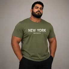 Camiseta Plus Size Masculino Estampado New York Blusa Academia Treino 100% Algodão