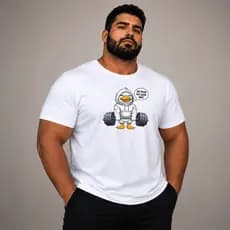 Camiseta Plus Size Masculino Estampado Pato Academia Blusa Academia Treino 100% Algodão