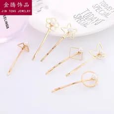 Acessórios de cabelo geométricos estilo coreano de Yiwu, presilhas de cabelo com pérolas elegantes e simples, travessas