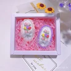 Presilha de cabelo original bordada em estilo pastoral, fofa e delicada, com buquê de tulipas em fio de crochê feito à m