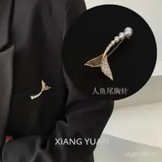 Broche de cauda de sereia, prendedor de lenço de alta qualidade, alfinete de estilo japonês, acessório para apertar a ci