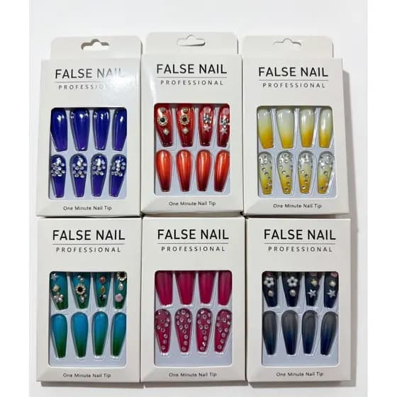 Unhas Postiças Lindas e Decoradas com Pedras Adequado para maquiagem de palco unhas compridas