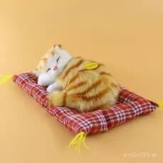 Gato simulado que mia ao ser pressionado, decoração de mesa, presente de aniversário, artesanato, figura de gato infanti