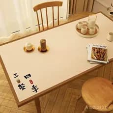 Toalha de mesa de couro simples, impermeável, à prova de óleo, lavável, tapete de mesa de silicone resistente ao calor,
