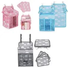 Bolsa suspensa para bebê mais vendida, bolsa suspensa para fraldas ao lado da cama, organizador de brinquedos dobrável.