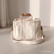 Bolsa de Lona Simples 2026 para Trabalhadores de Escritório, Bolsa de Almoço Portátil, Bolsa Transversal Versátil de Cor