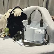 Bolsa feminina 2023, nova tendência, estilo coreano, bolsa de lona versátil, bolsa transversal de grande capacidade, bol