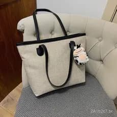 Nova bolsa de ombro de grande capacidade para mulheres 2020, bolsa casual para compras, bolsa de lona simples de mão.