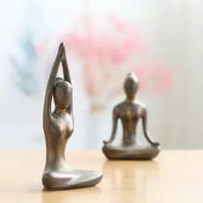 Estatueta de Menina Yoga Criativa e Minimalista Moderna Yuxuan, Artesanato em Cerâmica, Decoração de Casa, Figura Abstra