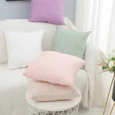 Almofada decorativa moderna e minimalista em jacquard acetinado, almofada de cor sólida para casa, almofada lombar para