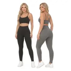 Conjunto Academia Top Fitness e Legging Cintura Alta Zero Transparência Suplex Original