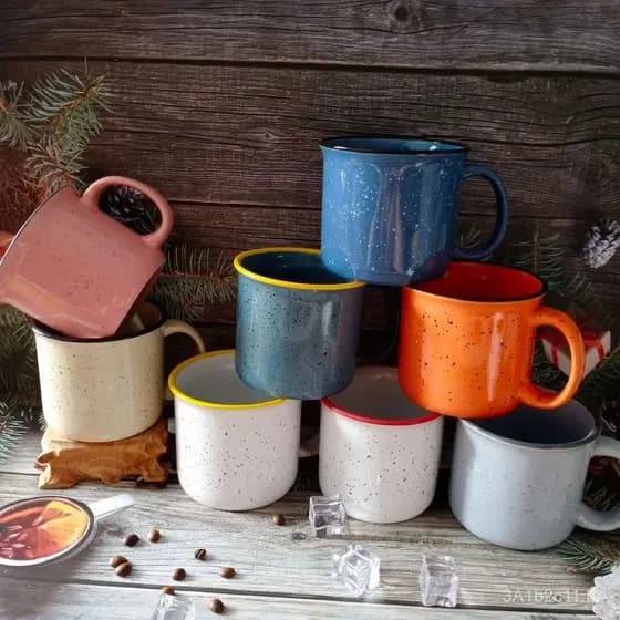 Várias canecas de cerâmica com desenhos animados, canecas criativas com tema de chuva de meteoros, canecas de cerâmica n